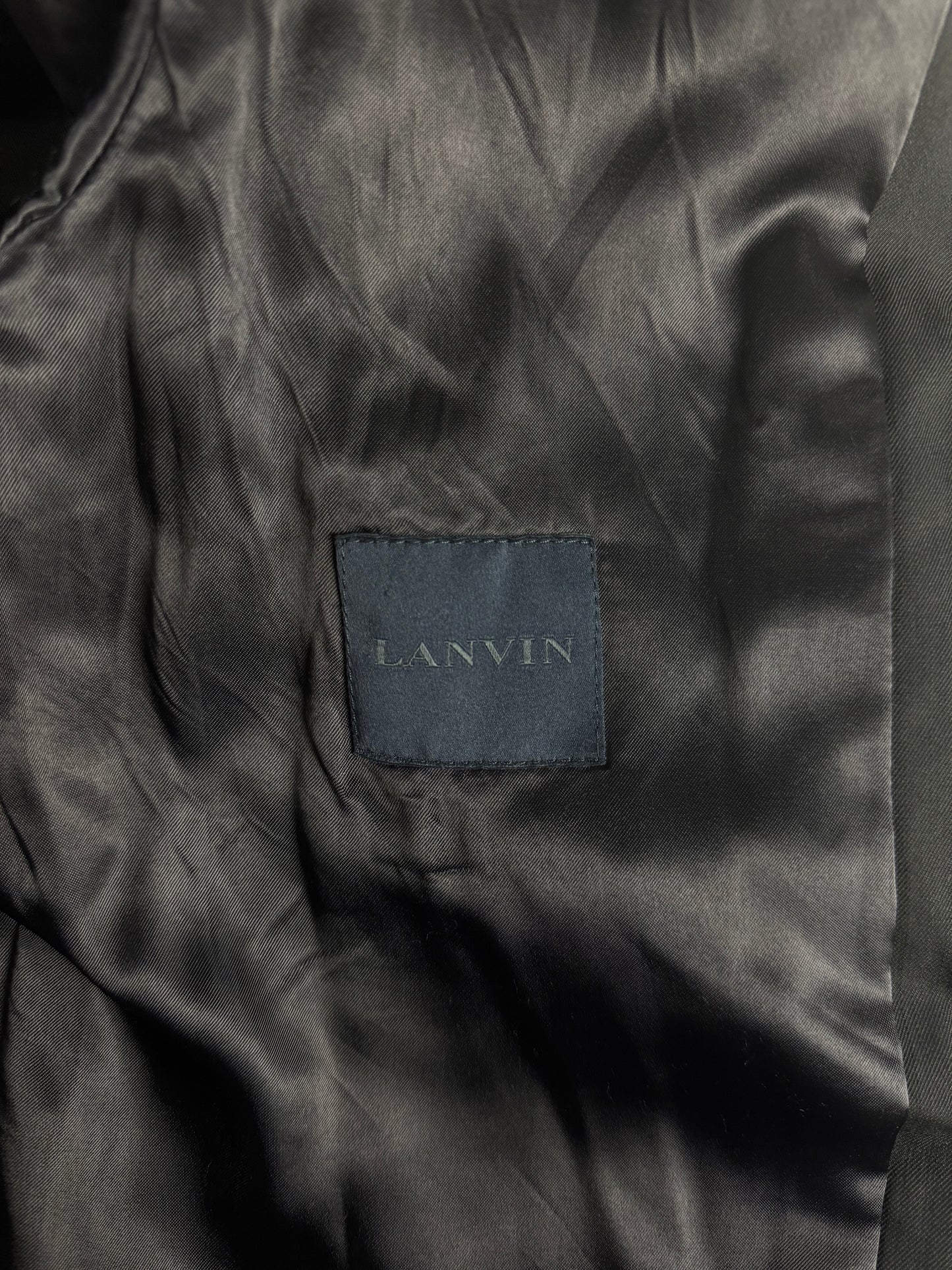 Lanvin Full Zip Leather Sleeve Bomber Jacket - M