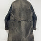 Louis Vuitton Sample Charcoal Shearling Cloude Sleeve Midi Black Collar Leather Tab Pocket Coat FW 2011 - M