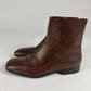 Prada Brown Square Toe Leather Boots FW 2000 - 41 EU