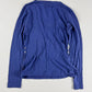 Jean Paul Gaultier Soleil Blue Marinière Stripe Logo Script Long Sleeve Mesh Top - M
