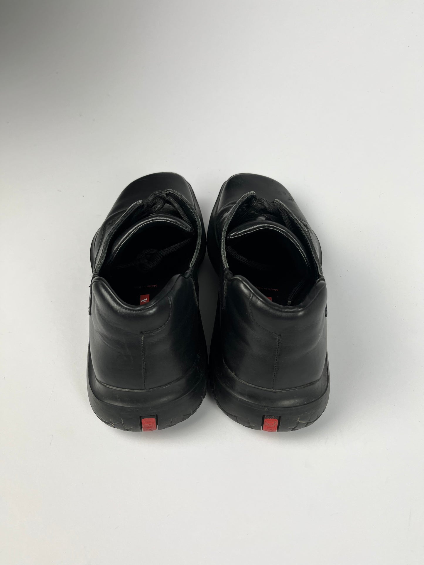 Prada Linea Rossa Black Leather Trainers FW 1999 - 44 EU