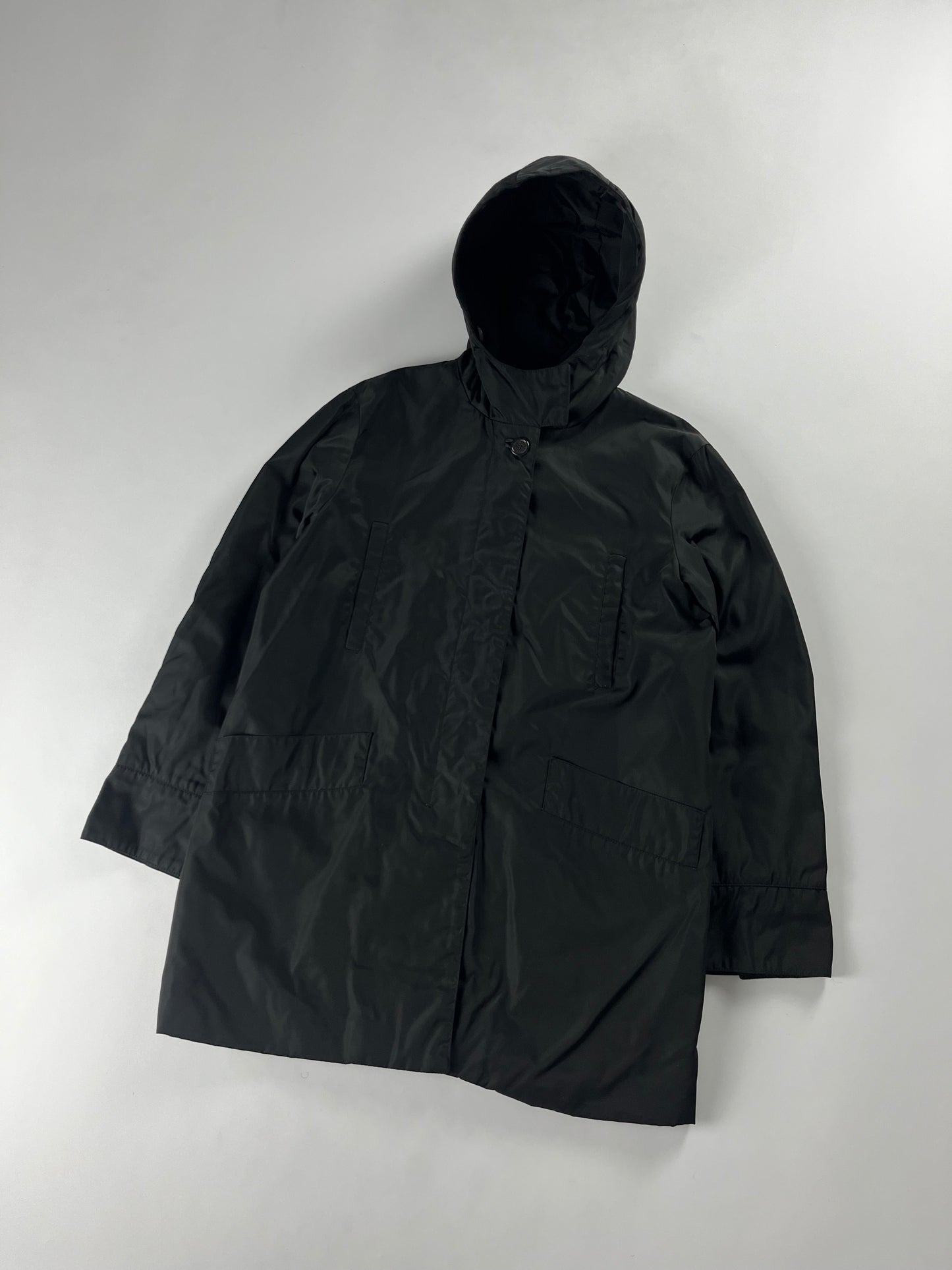 Prada Incognito Leather Details Windbreaker Coat 2000s - M