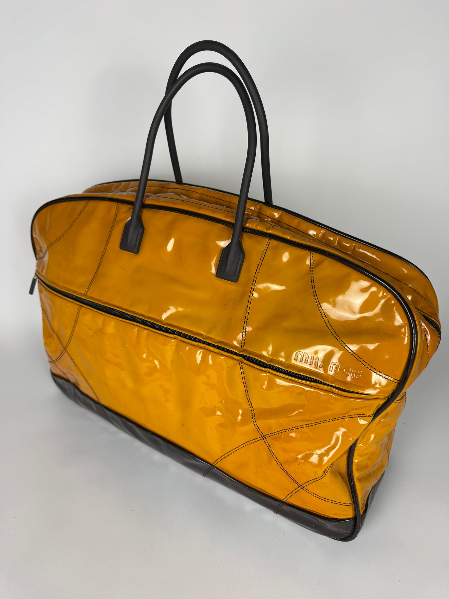 Miu Miu Bowling Oversize Patent Leather Bag 2000s - OS