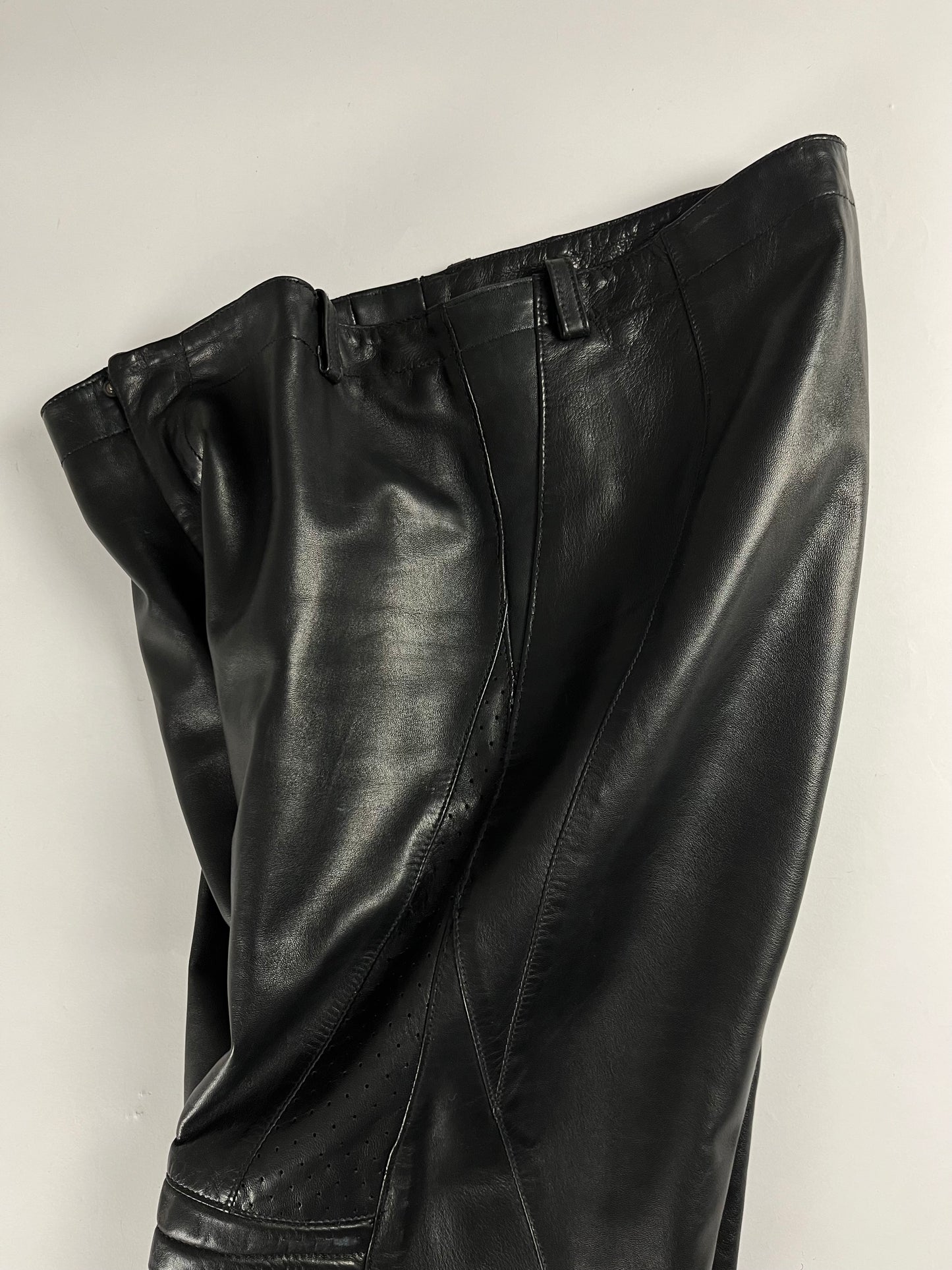 Gucci Tom Ford Leather Zip Flare Moto Pants FW 2000 - M