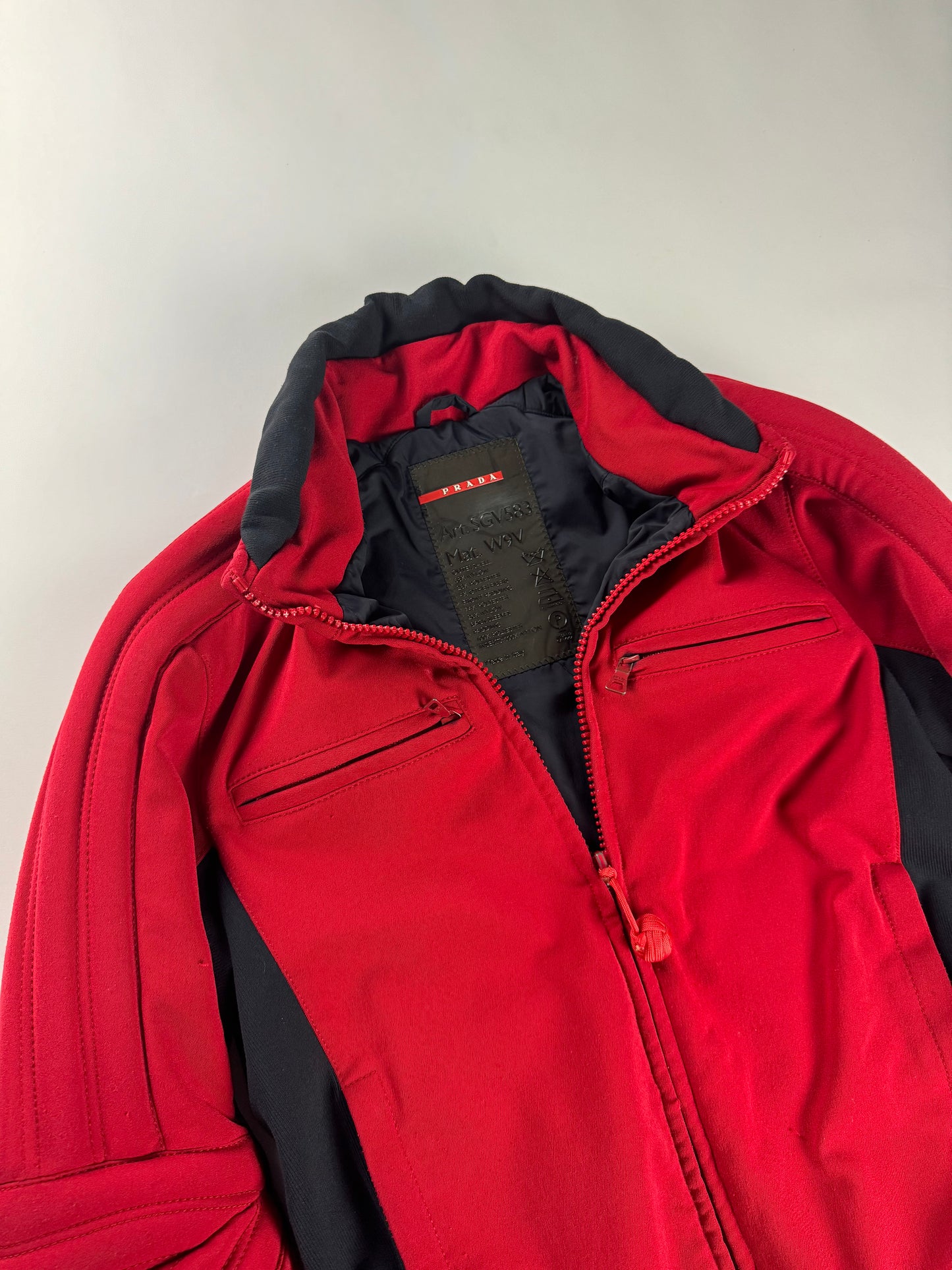 Prada Red Fireflash Cuff Motor Jacket SS 2011 - M