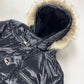Louis Vuitton Dark Blue Goose Down Belted Parka Fur Hood Coat FW 2012 - XL