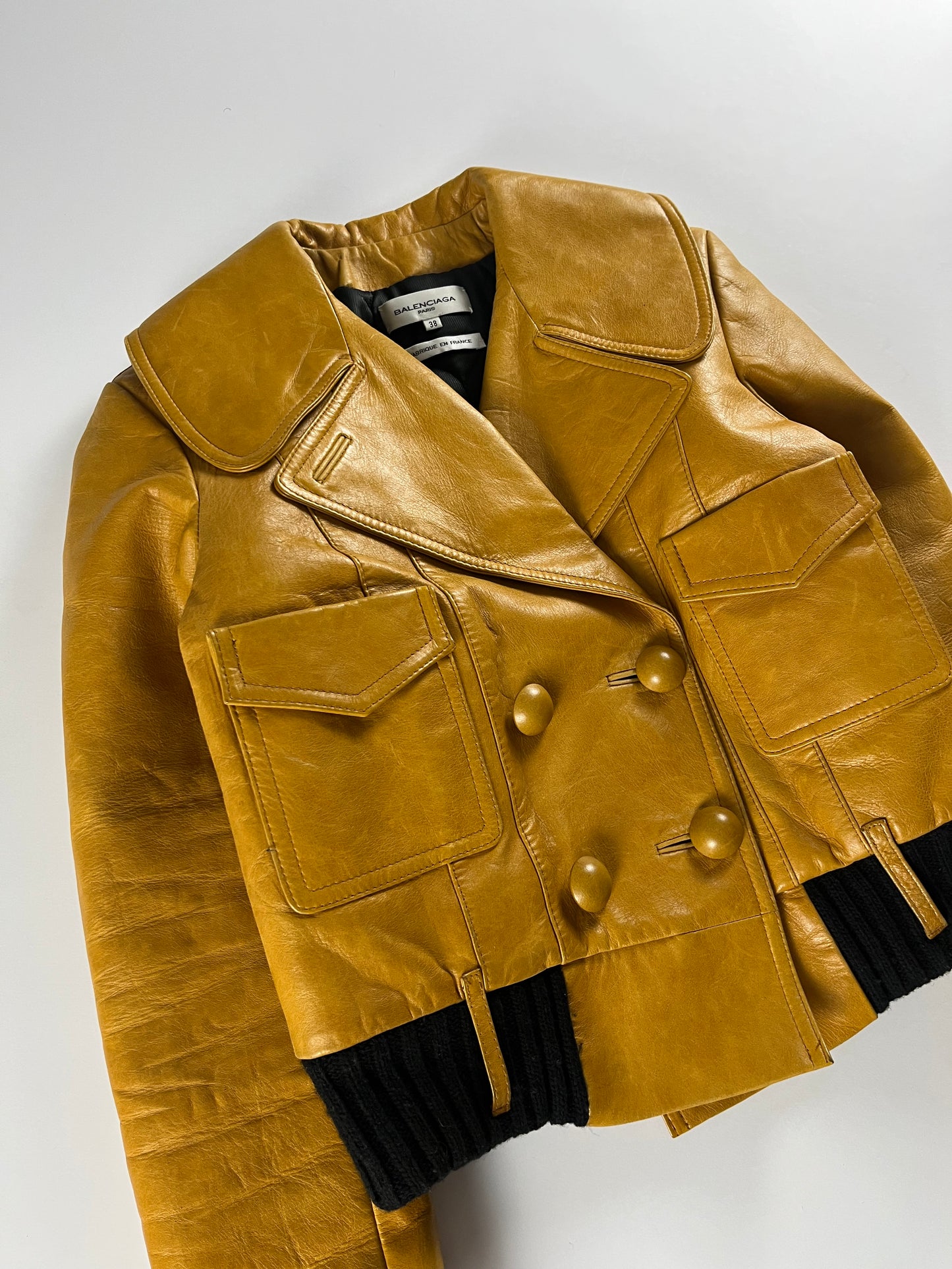 Balenciaga Nicolas Ghesquière Yellow Leather Jacket FW 2002 - S