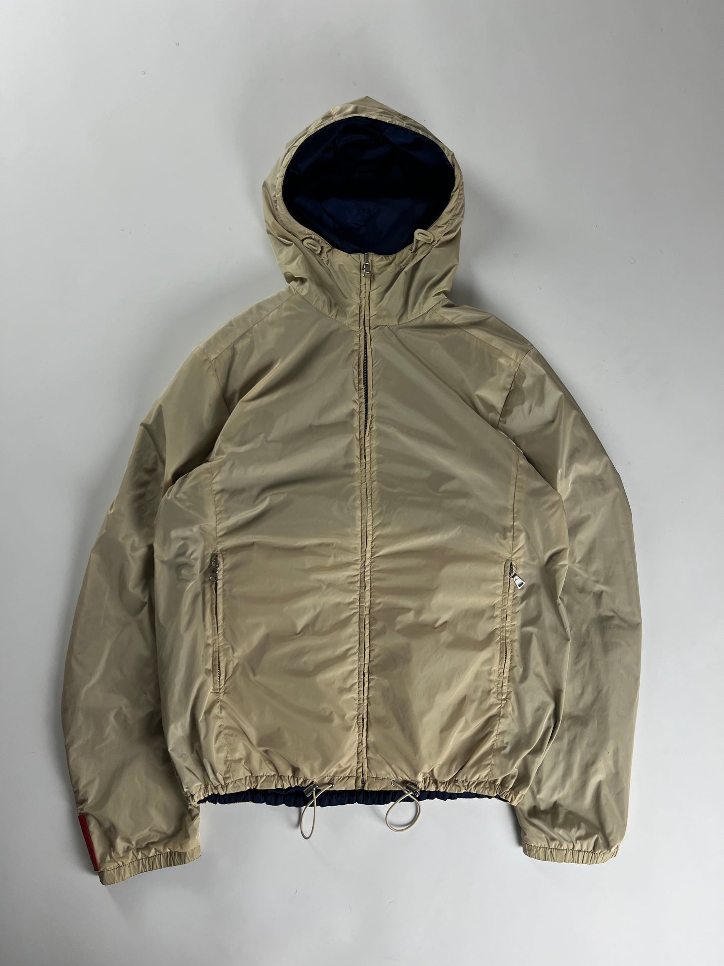 Prada Linea Rossa Lighting Blue Ivory Reversible Jacket - L