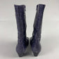 Miu Miu Snakeskin Tan Purple Python Square Toe Leather Boots FW 1999 - 38,5 IT/39,5 EU