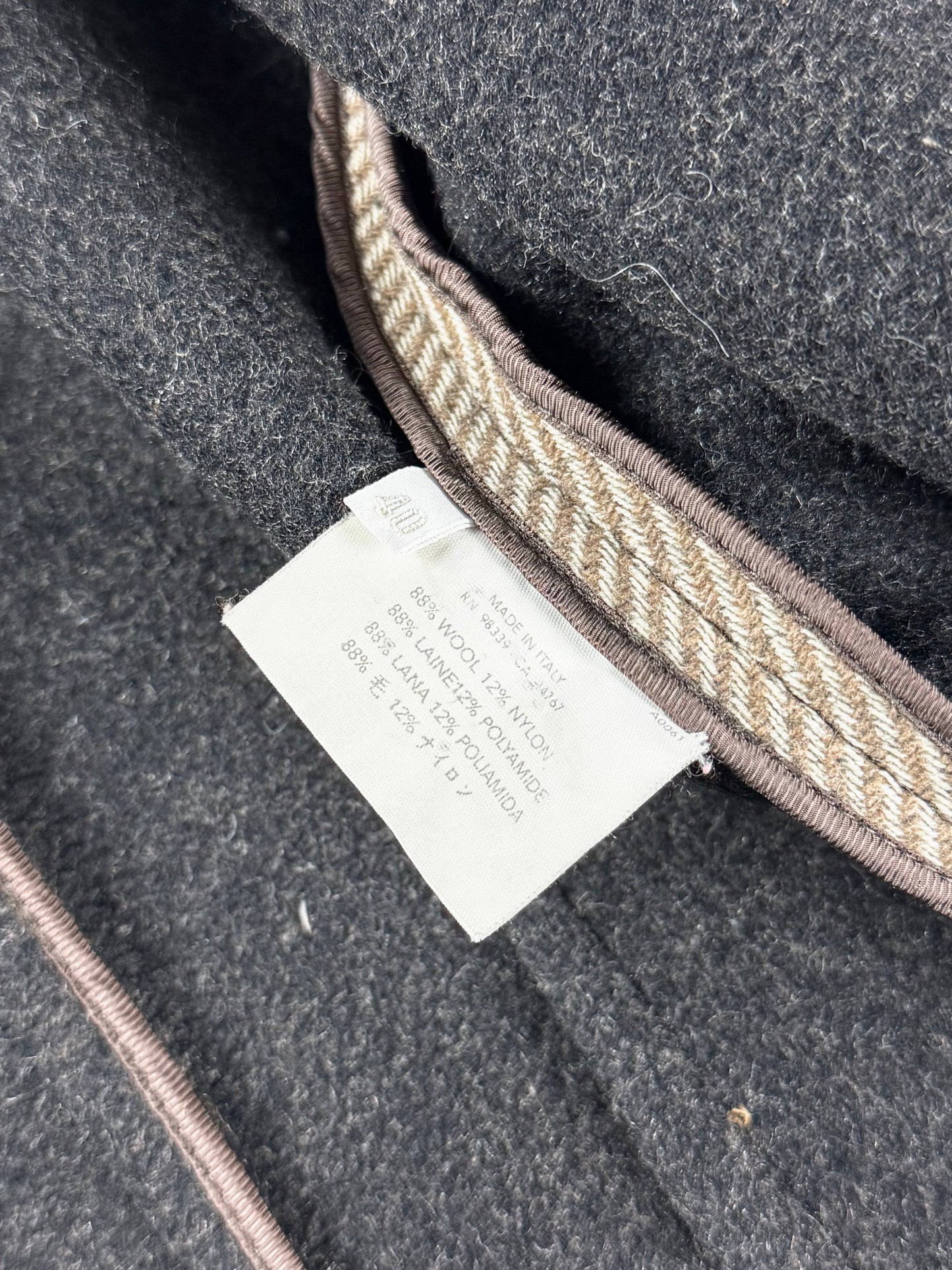 Miu Miu Prada Taupe Wool Twill Belted Long Zipped Coat FW 2000 - S