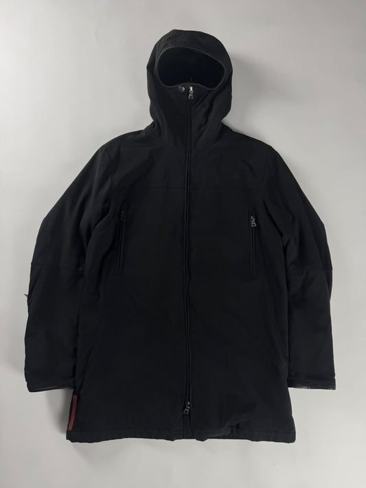 Prada Linea Rossa Black Balaclava Riot Long Jacket FW 1999 - M