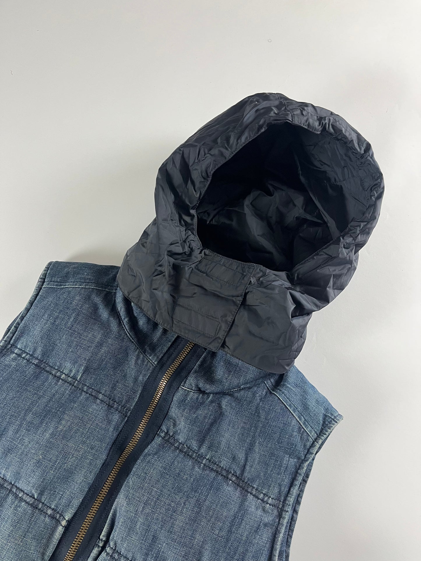 Prada Denim Puffer Vest 2000s - S