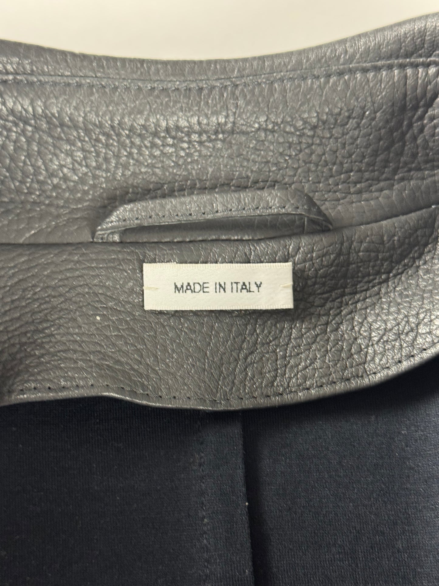 Thom Browne Sample Grigio Deer Leather Overcoat - XS