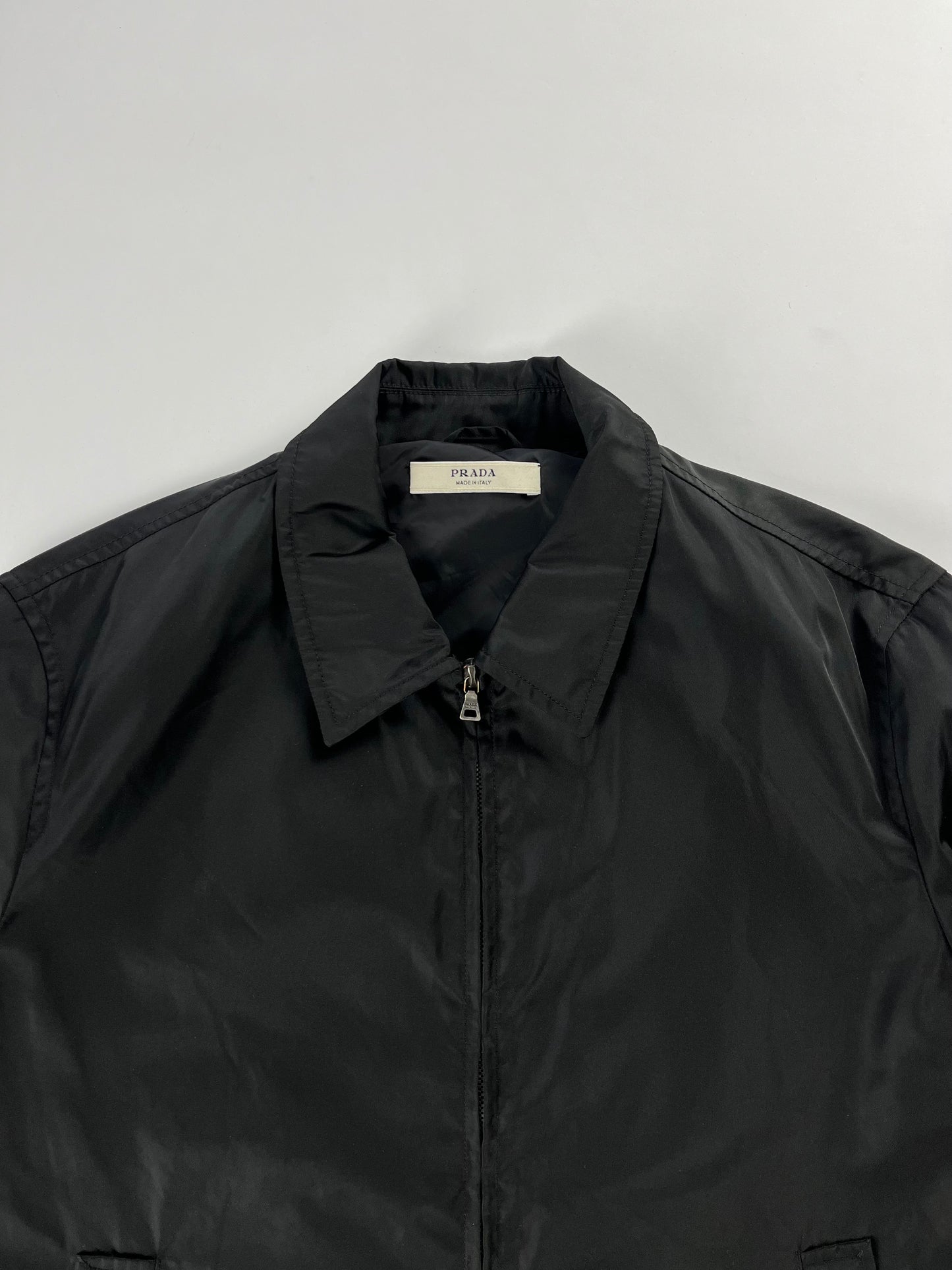 Prada Monochrome Midnight Minimalist Double Zip Jacket 2000s - L