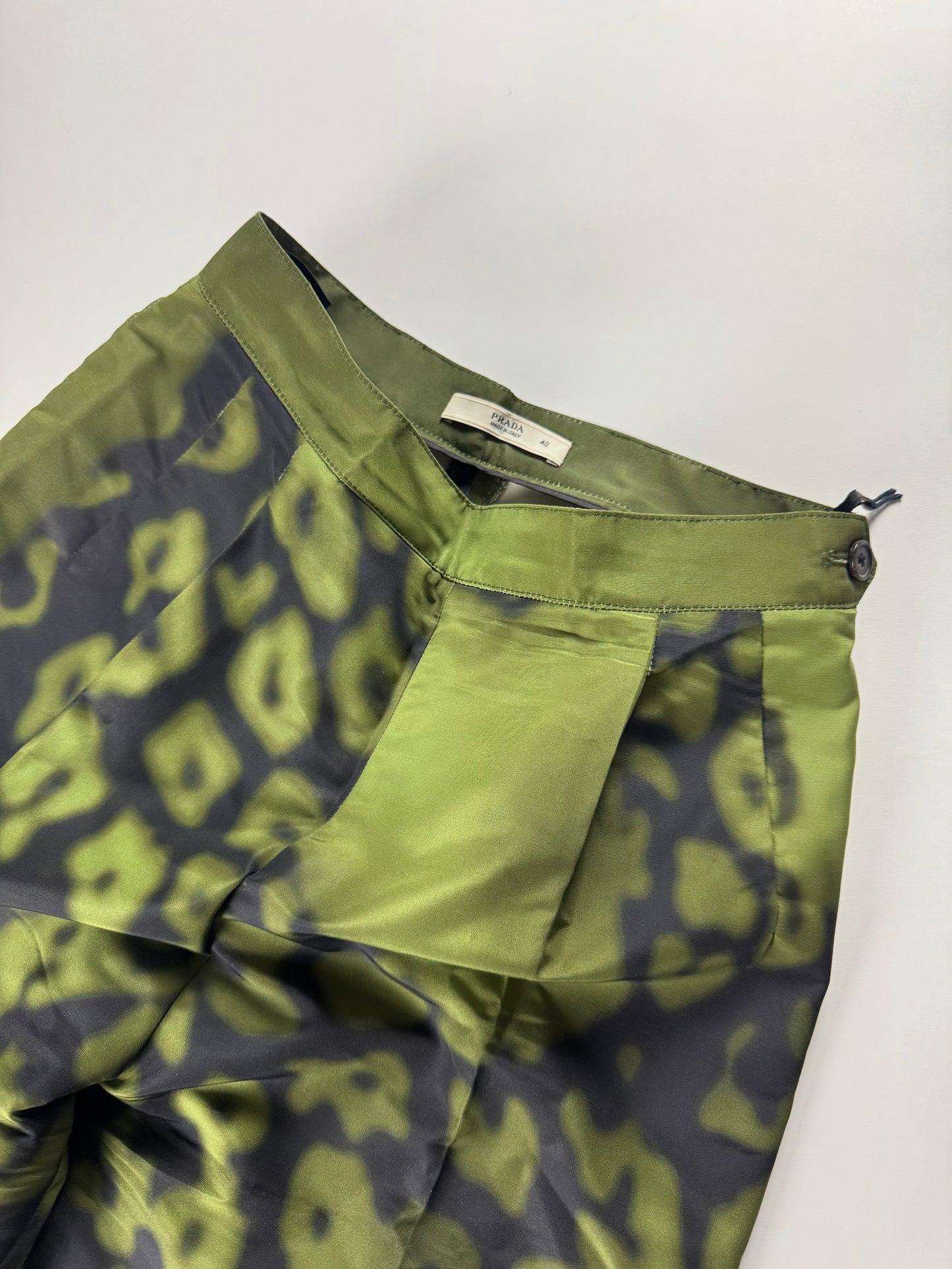 Prada Green Gradient Printed Shift Tailored Pants Resort 2009 - S