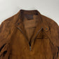 Prada Sample Havana Brushed Suede Canvas Leather Moto Jacket FW 2013 - M