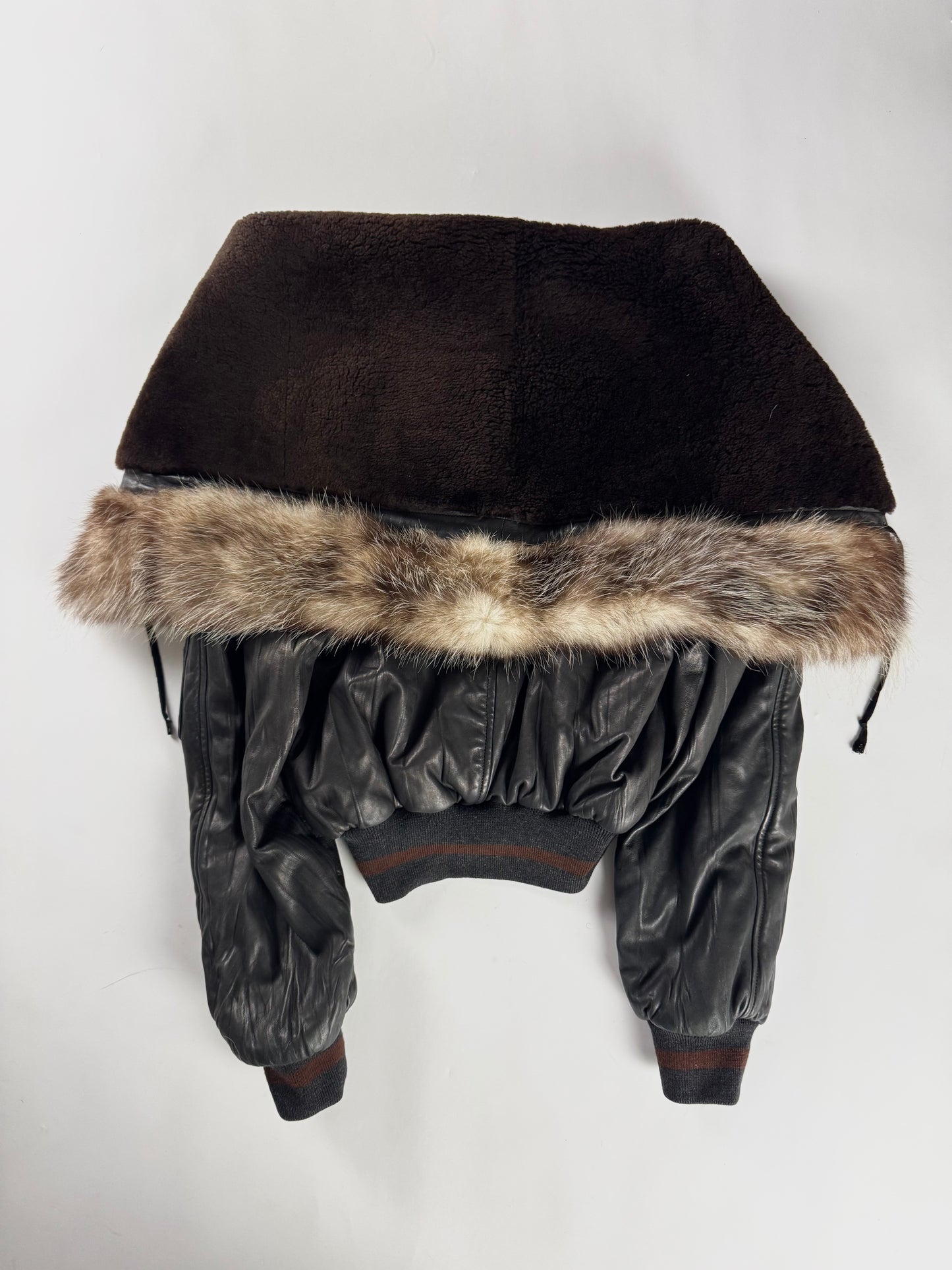 Jean Paul Gaultier Oversize Fur Covered Sheepskin Leather Bomber Jacket FW 2003 - S
