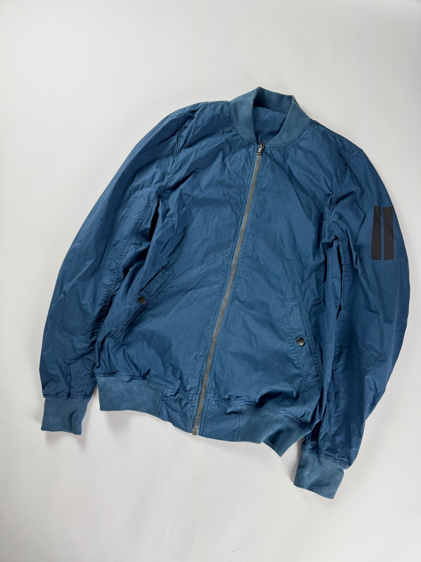 Rick Owens Sample Blue Aviator Bomber Jacket - L