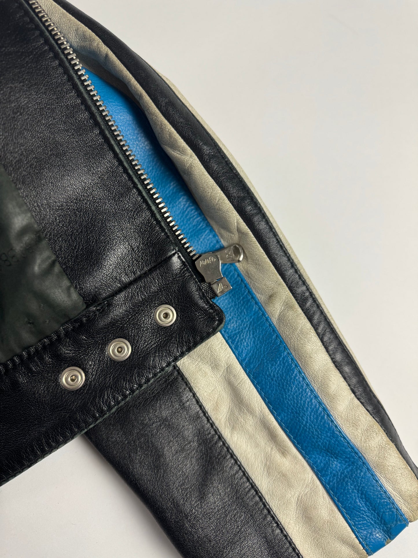 Dolce & Gabbana Leather Blue Motorcycle Biker Jacket SS 2001 - M