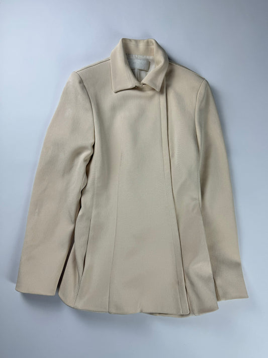 Prada Sample Asymmetrical Ivory Architectural Drape Coat FW 1995 - S