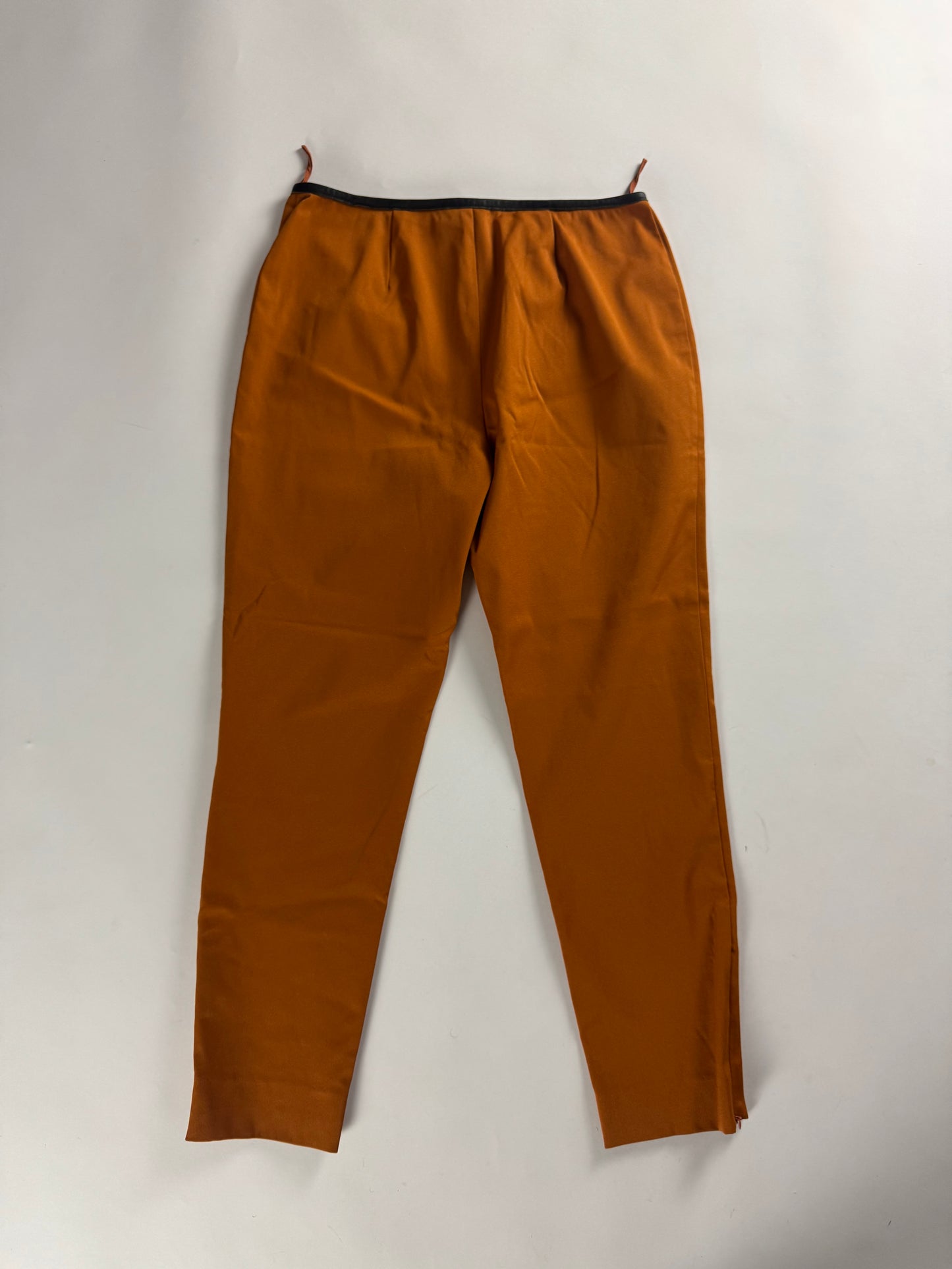 Prada Leather Cuffed Waist Amber Nylon Pants FW 1999 - S