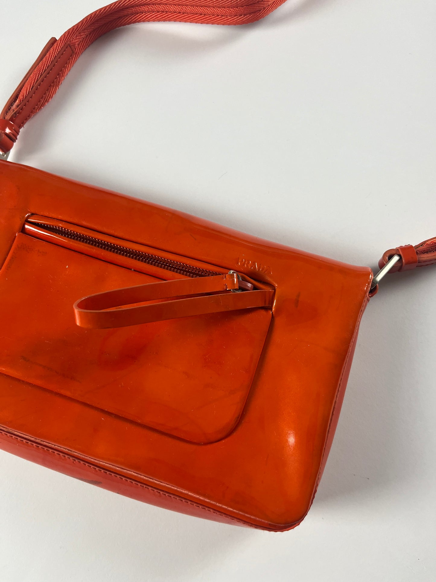 Prada Patent Orange Shoulder Bag FW 1999 - OS