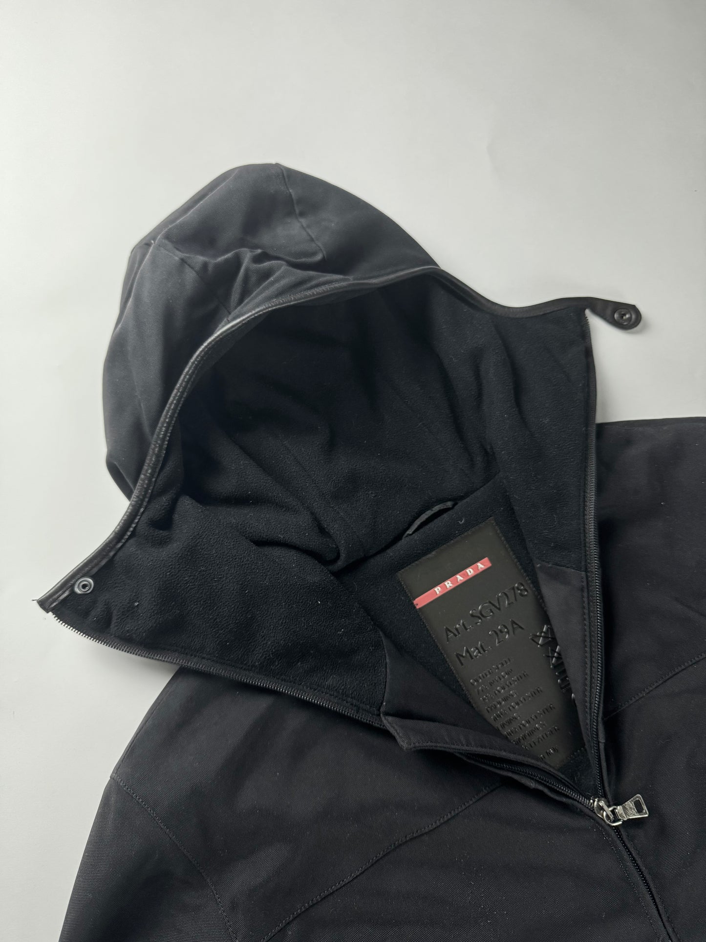 Prada Linea Rossa Black Balaclava Riot Long Jacket FW 1999 - M