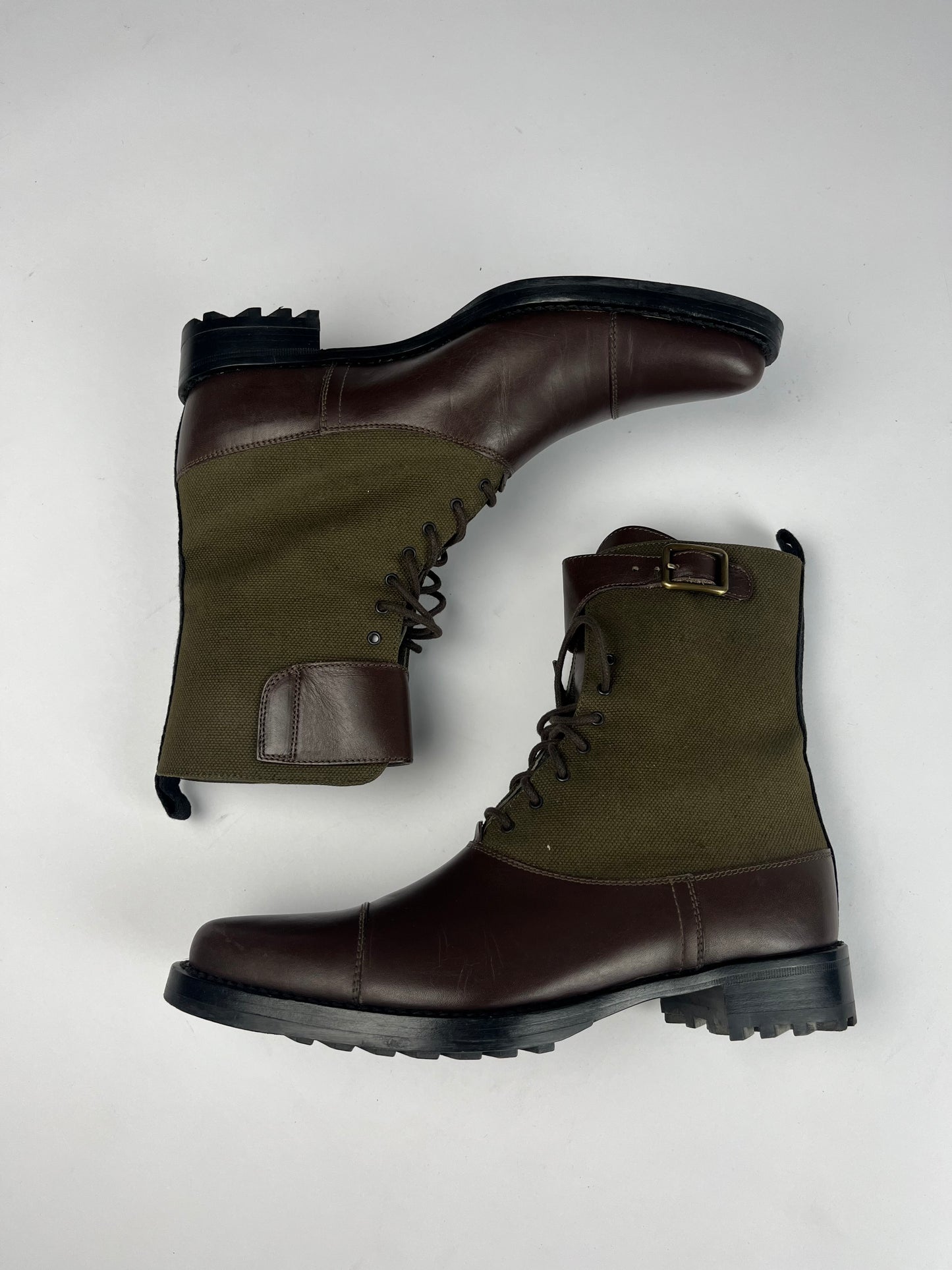 Miu Miu Brown Leather Combat Boots - 37 IT/38 EU