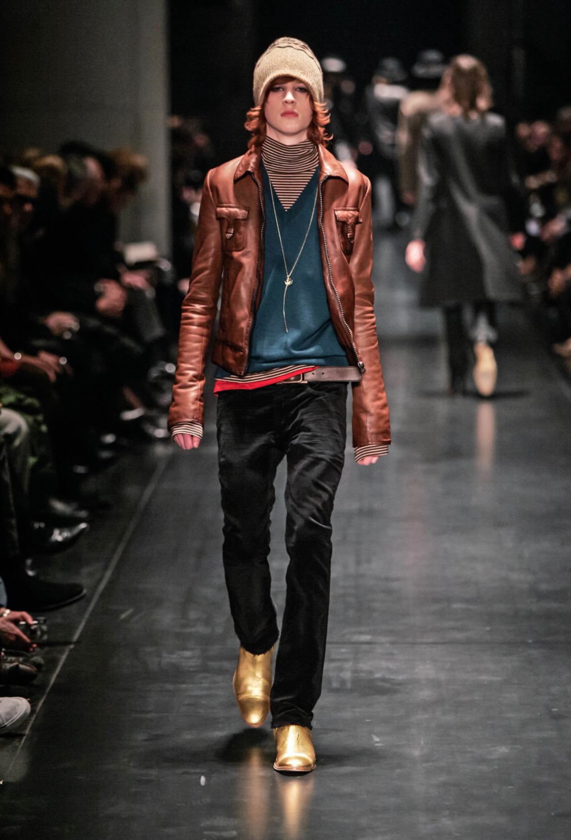 Dior Homme T-Pocket Brown Leather Jacket FW 2005 - L