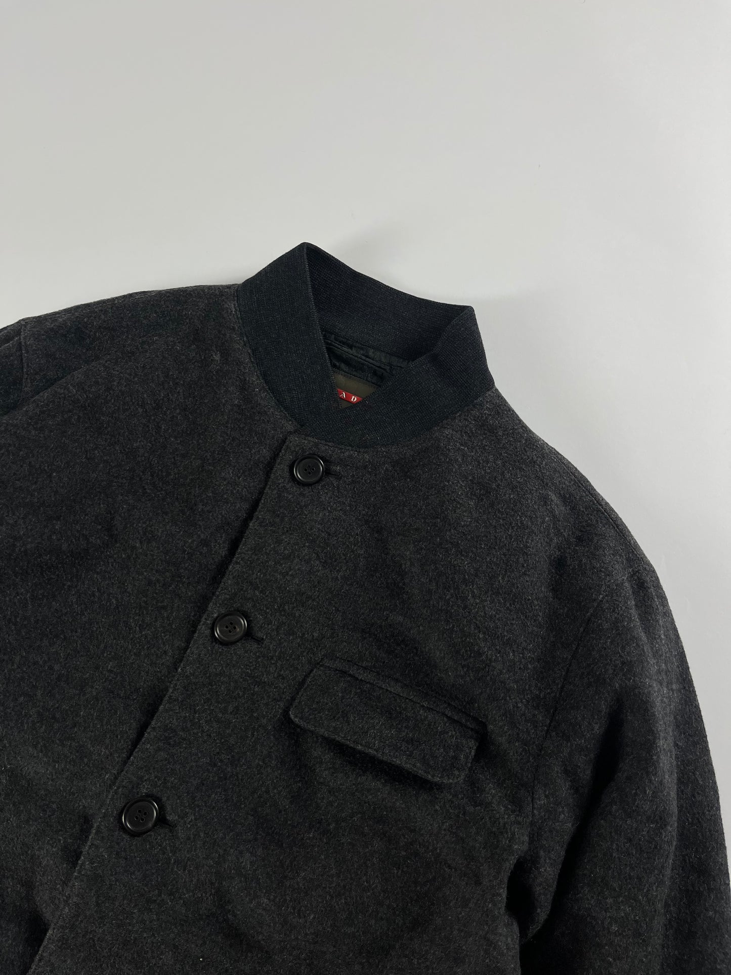 Prada Linea Rossa Grey Wool Bomber Jacket FW 2009 - M