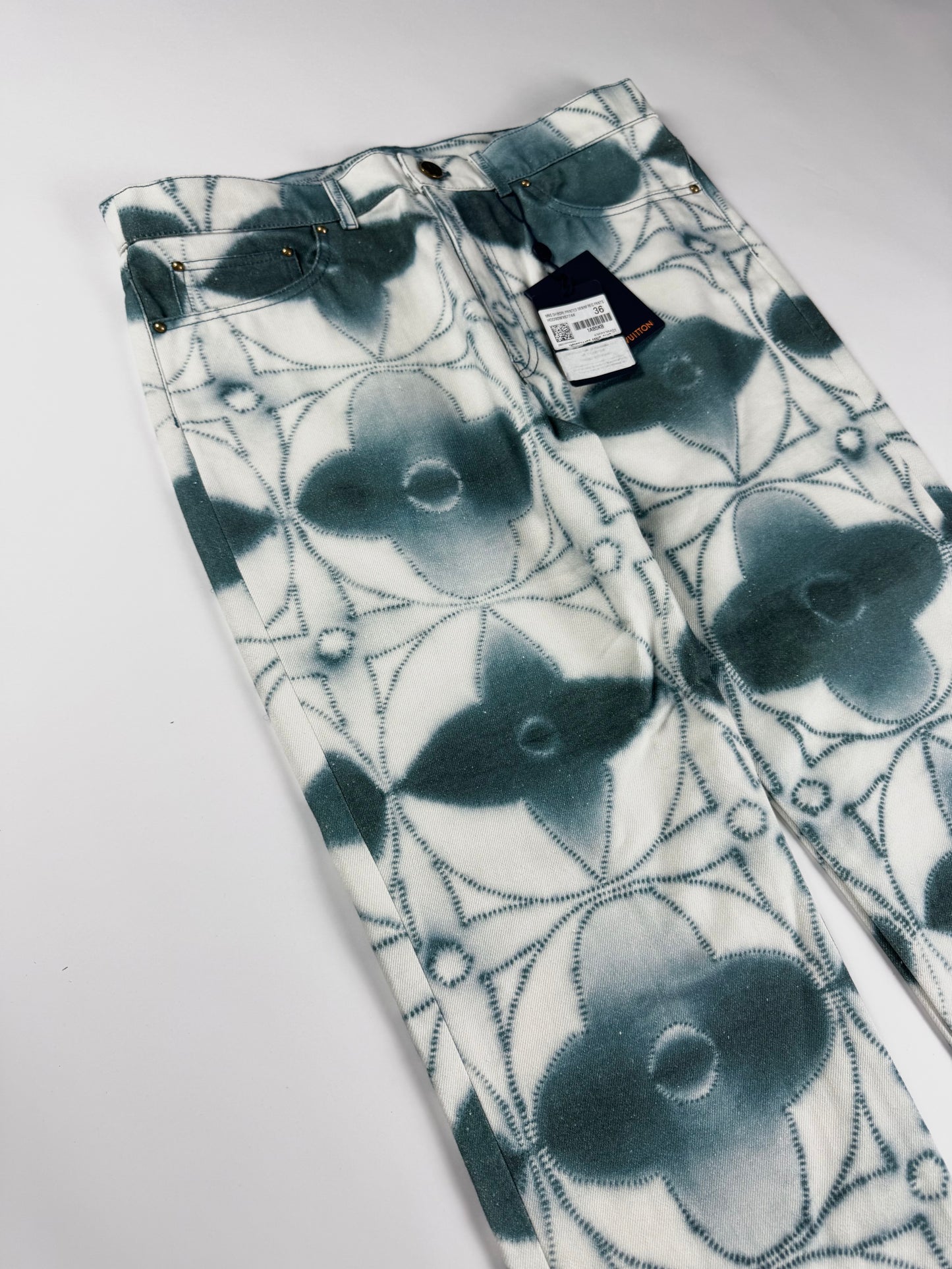 Louis Vuitton Blue Shibori Monogram Denim Straight Pants SS 2023 - 36 US