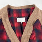 Maison Margiela x Pendleton Red Tartan Plaid Tan Knit Western Fringe Cardigan FW 2023 - XXL