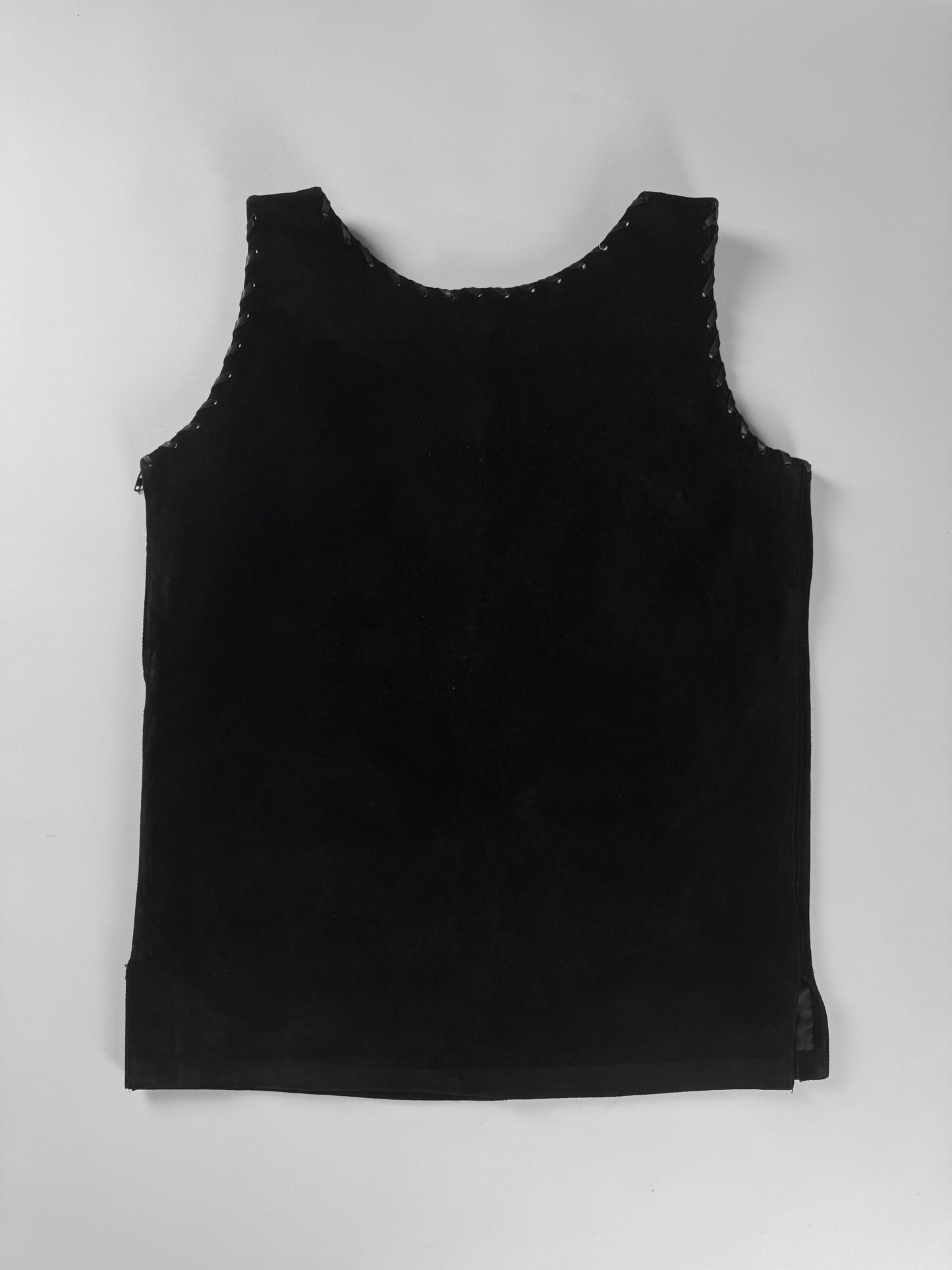 Yves Saint Laurent Suede Leather Sewing Tank Top 1990s - S