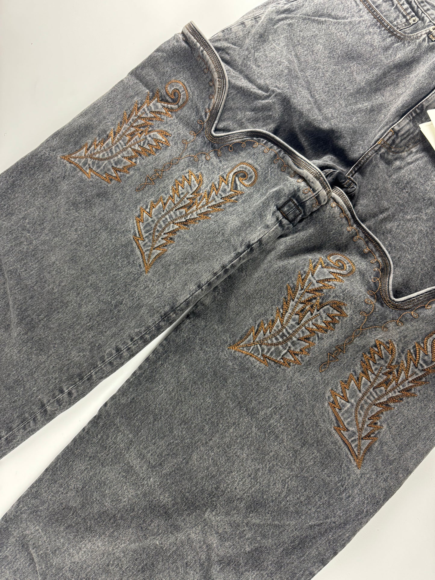 Y/Project Maxi Cowboy Cuff Grey Denim Pants SS 2023 - 34 US
