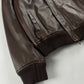 Givenchy Brown Leather Removable Collar Bomber Jacket FW 2006 - L