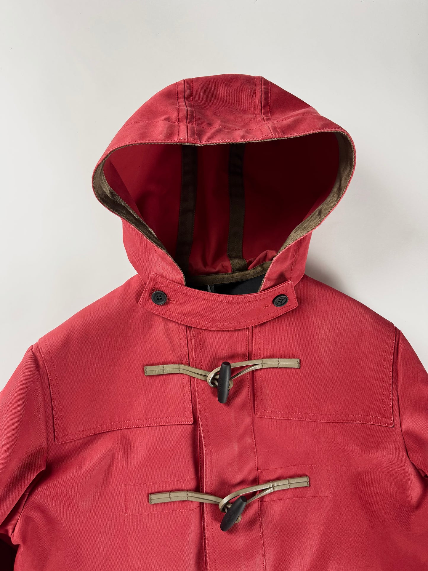 Dior Homme Kris Van Assche Red Military Duffle Coat Pre Fall 2014 - S