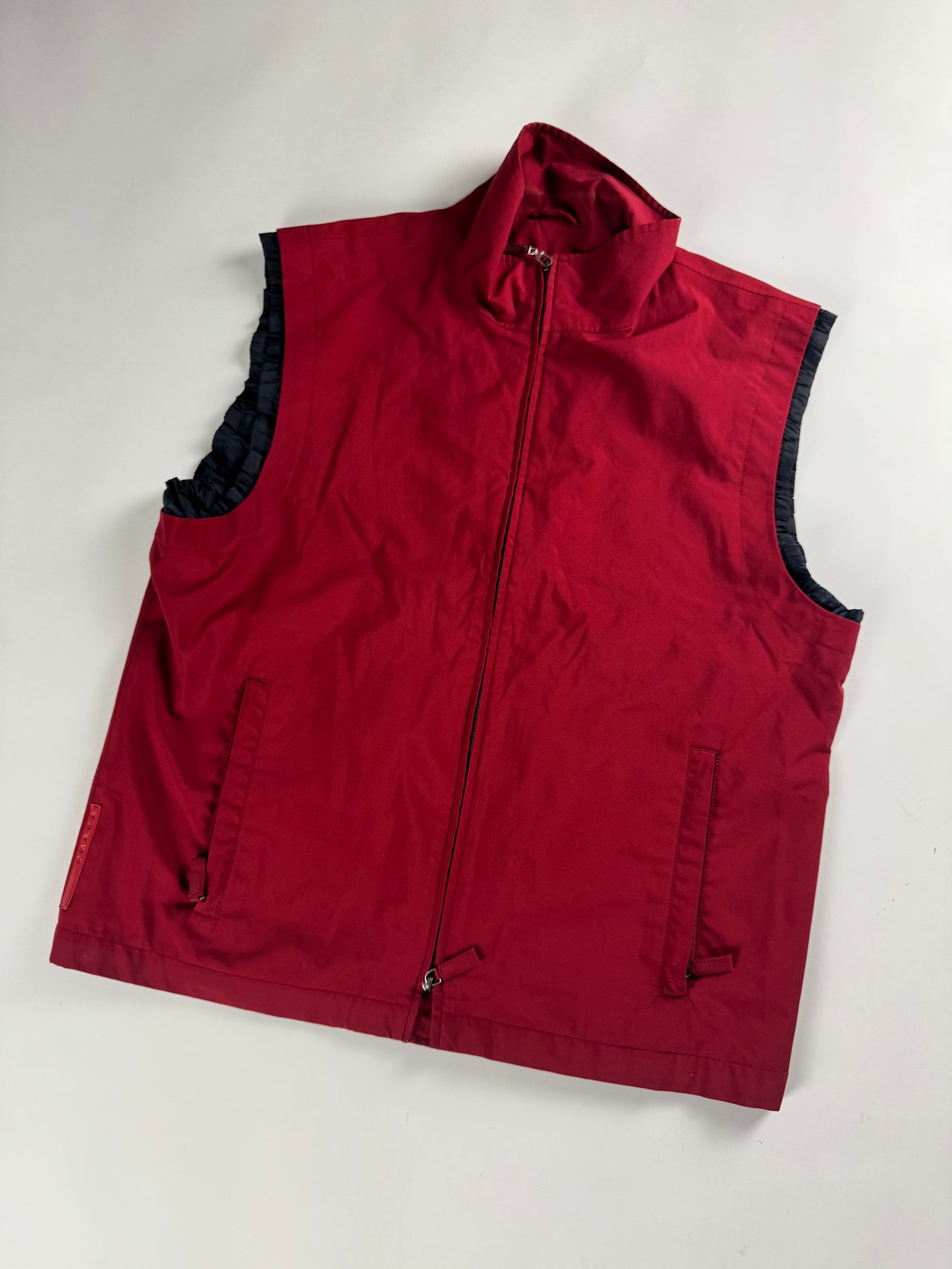 Prada Linea Rossa Red Nylon Vest SS 2000 - XL