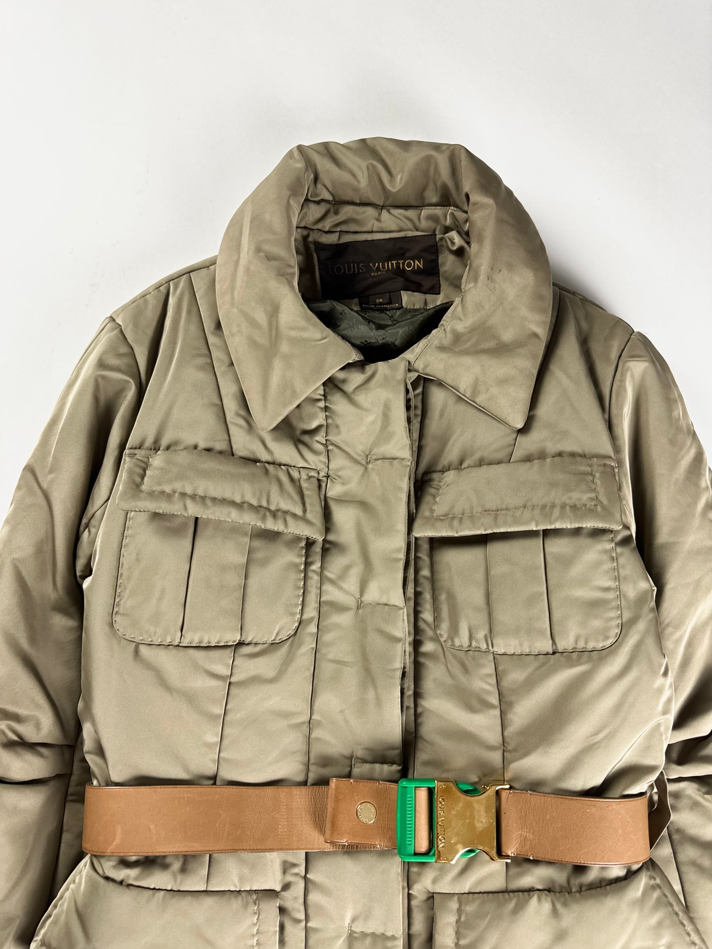 Louis Vuitton Leather Belted Saharienne Puffer Jacket FW 2008 - S