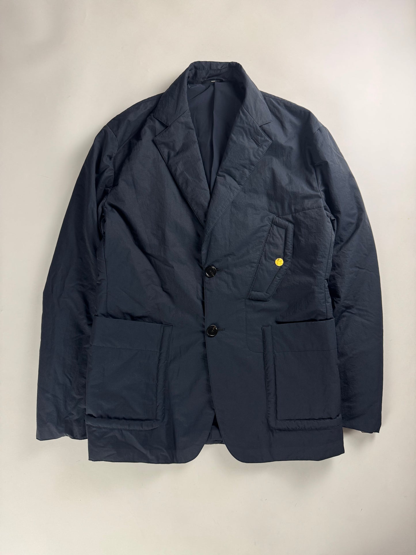 Hermès Sample Puffer Tailored Navy Minimalist Blazer FW 2023 - M