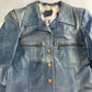 Fendi Blue Leather Belted Jacket 1990s - S