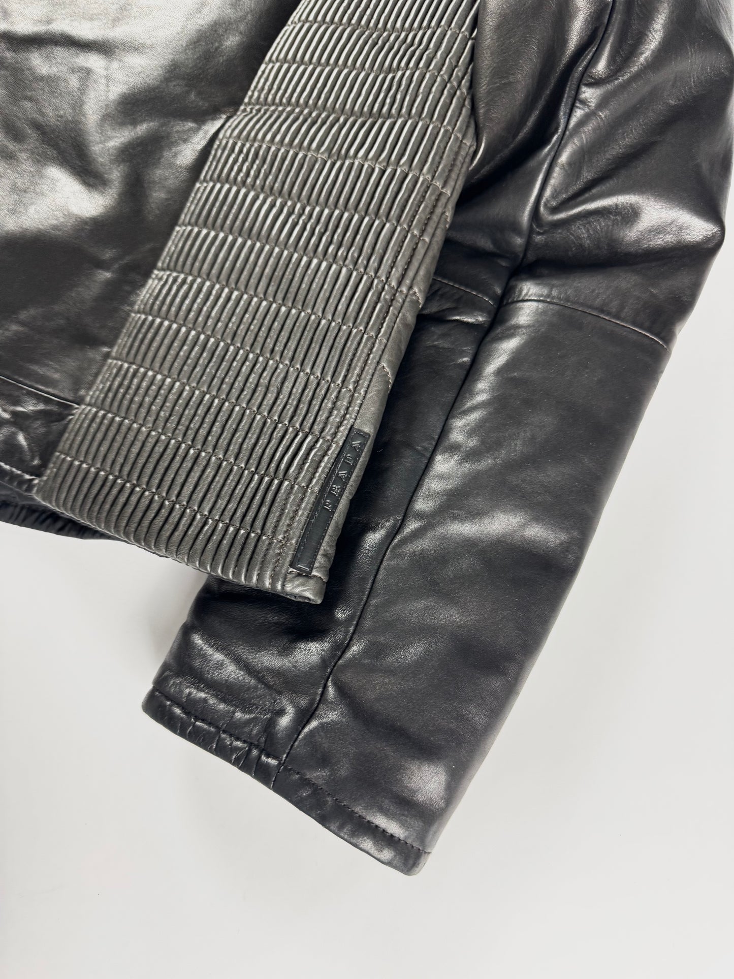 Prada Linea Rossa Astro Dark Leather Jacket FW 2008 - M