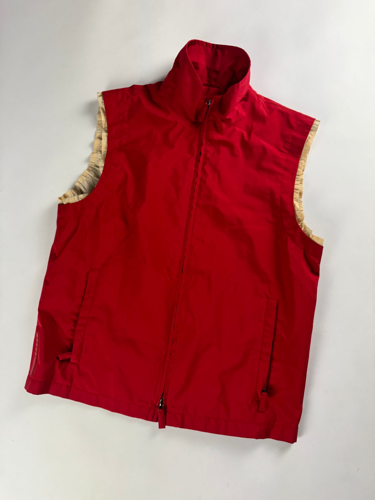 Prada Linea Rossa Gore Tex Red Nylon Vest SS 2000 - L
