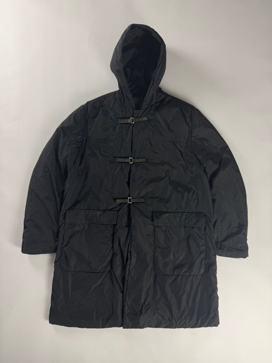 Prada Multi Strapped Belt Black Nylon Long Safari Coat FW 1999 - M