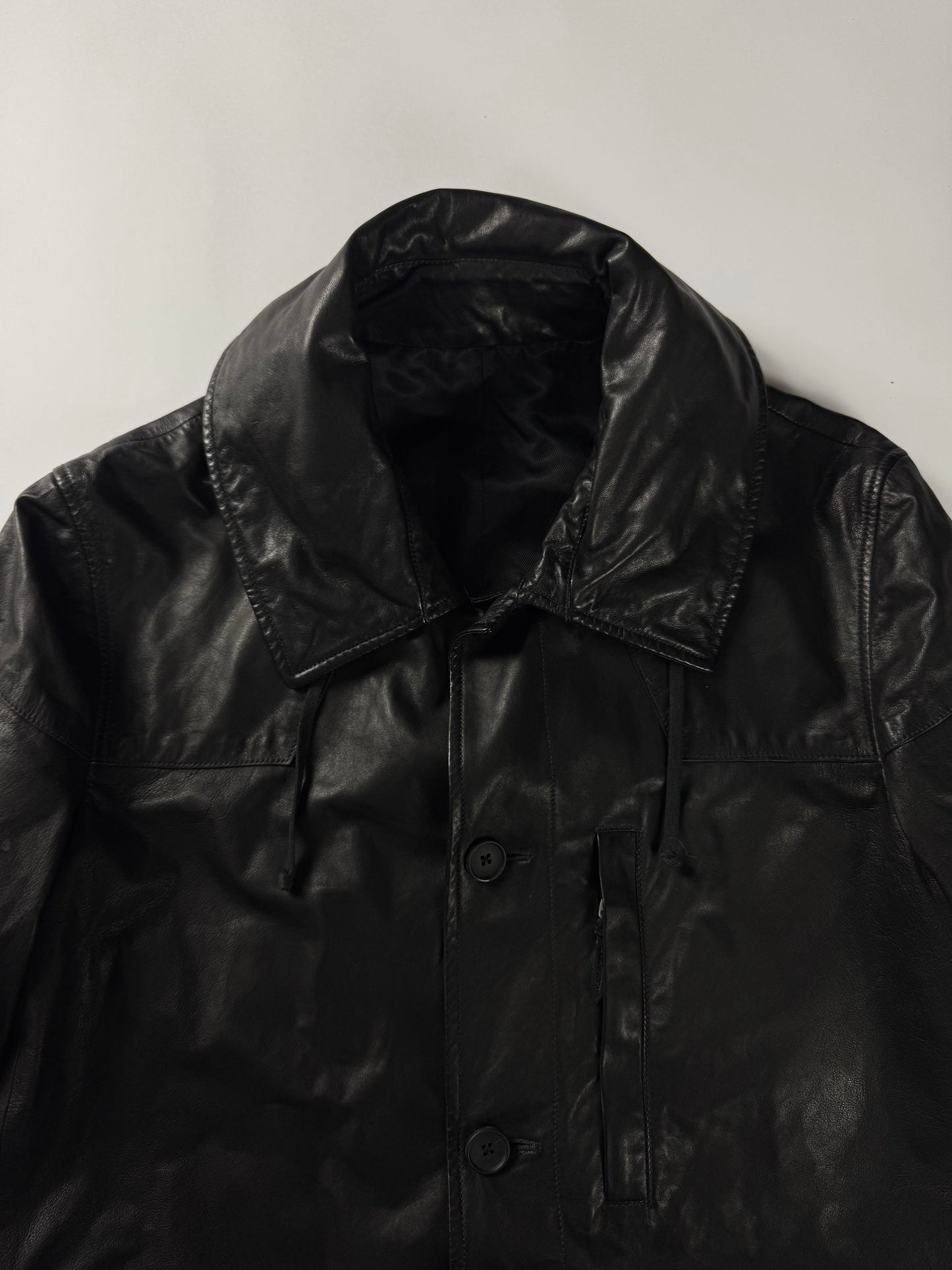 Louis Vuitton Sample Superfino Leather Convertible Hooded Coat SS 2011 - M