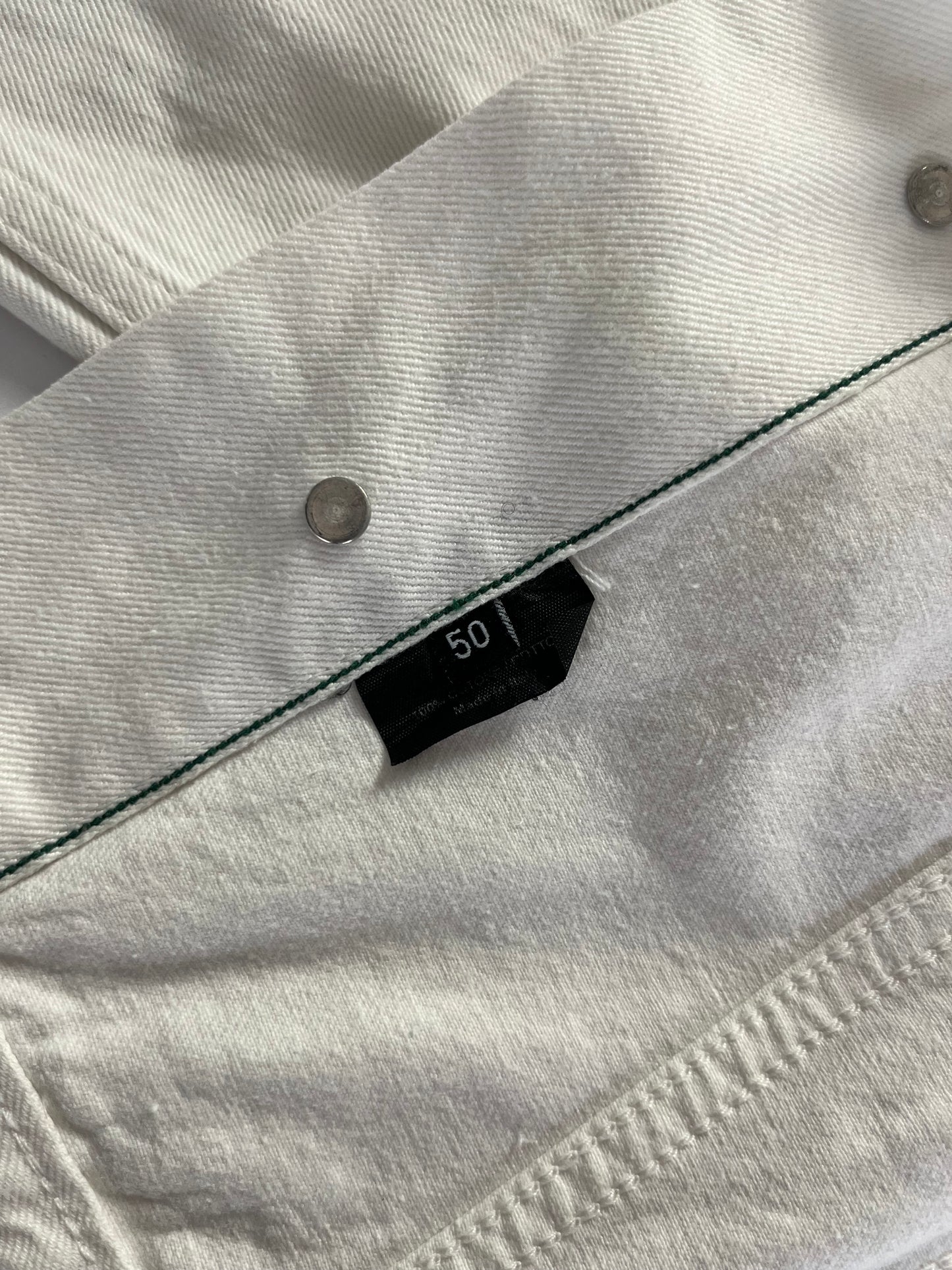 Gucci Washed White Button Up Classic Trucker Jacket FW 2002 - M