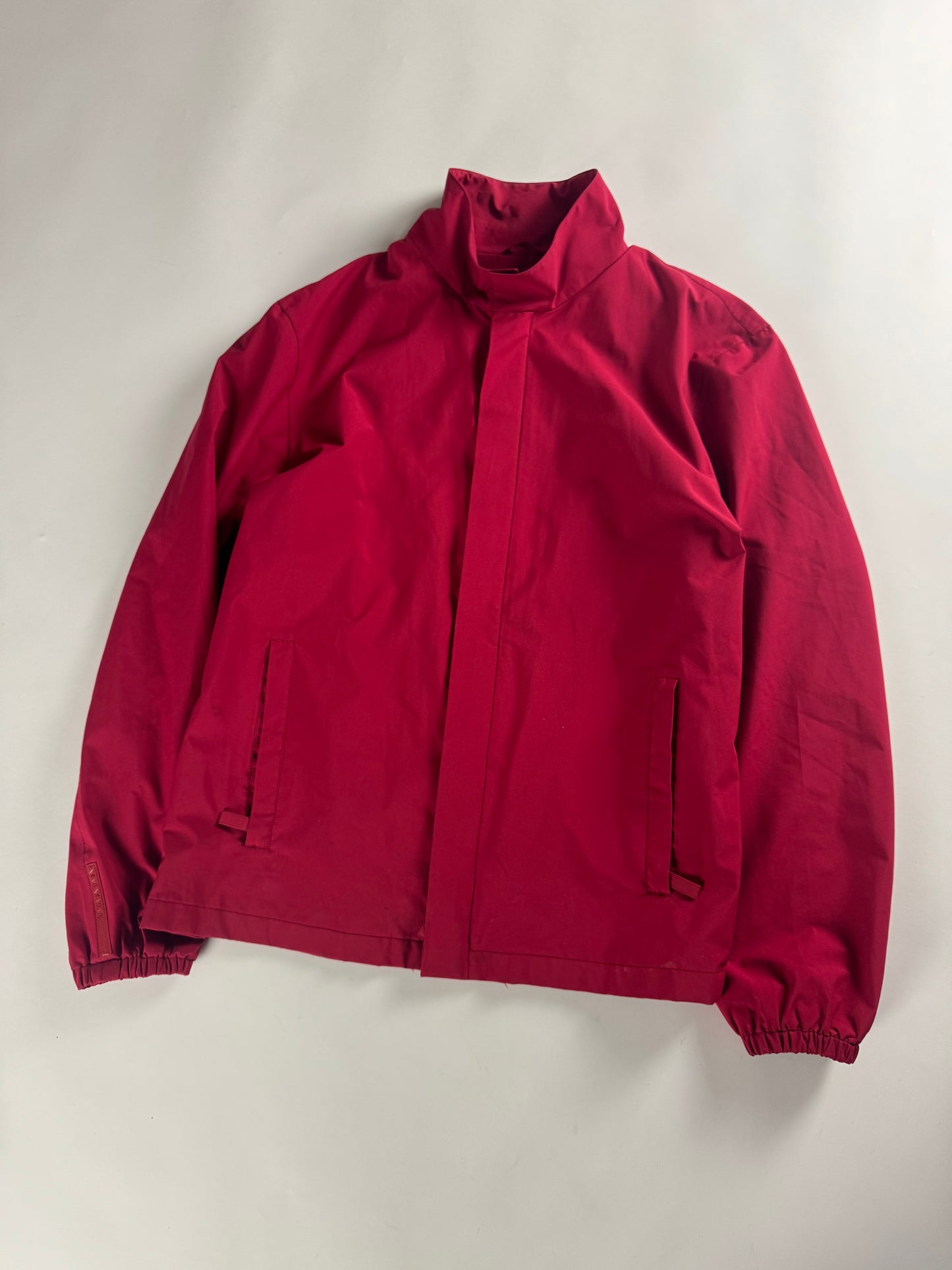 Prada Linea Rossa Gore Tex Red Nylon Convertible Hoodie Jacket FW 1999 - L