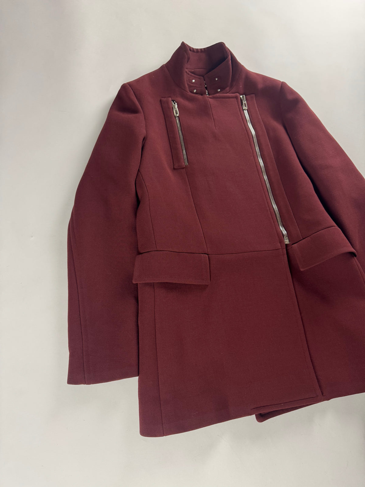Balenciaga Virgin Wool Burgundy Officer Coat FW 2012 - S