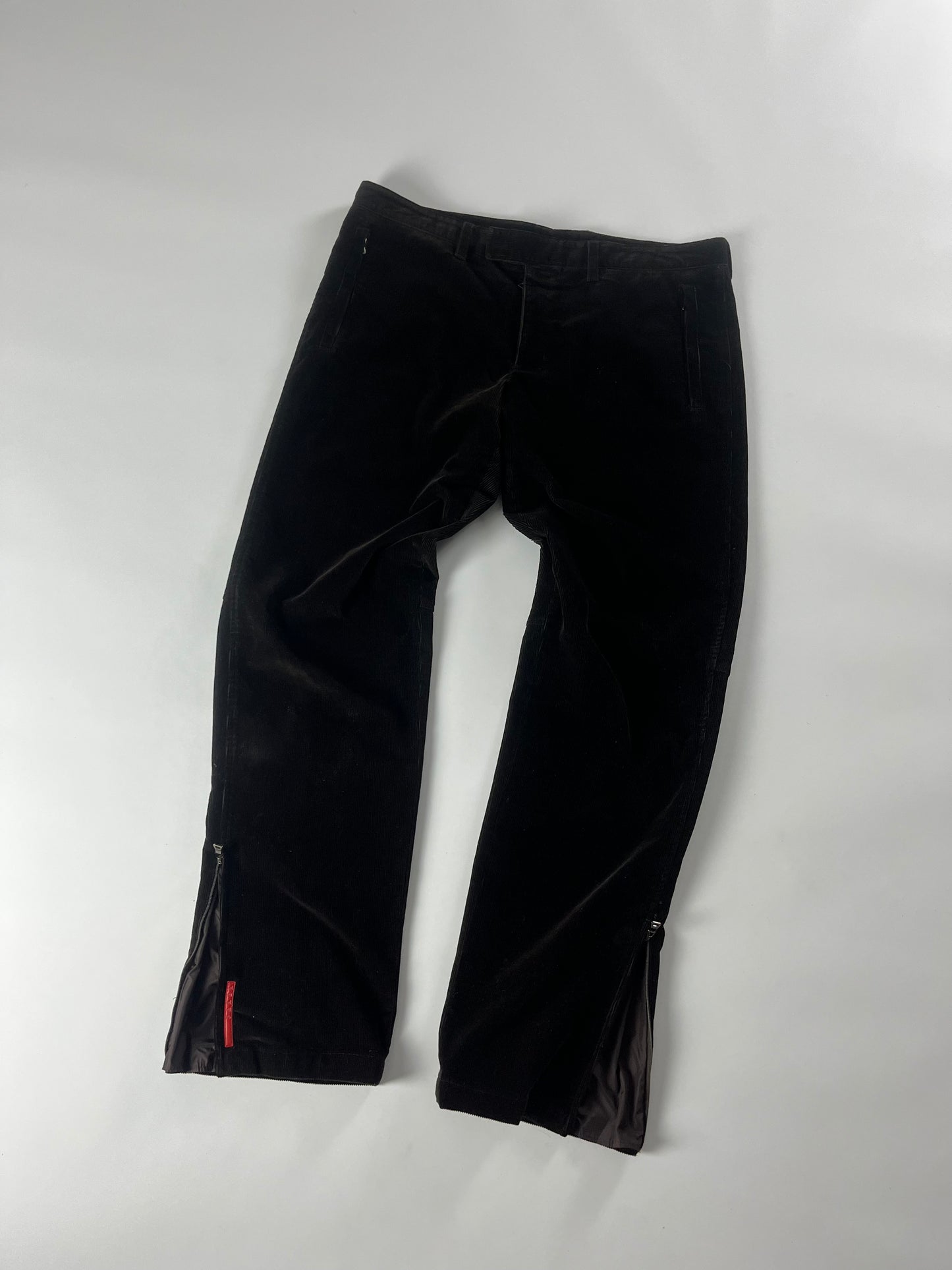 Prada Black Corduroy Flare Pants FW 1999 - L