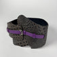 Just Cavalli Dark Brown Crocodile Embossed Purple Strap Leather Corset Belt 2000s - OS