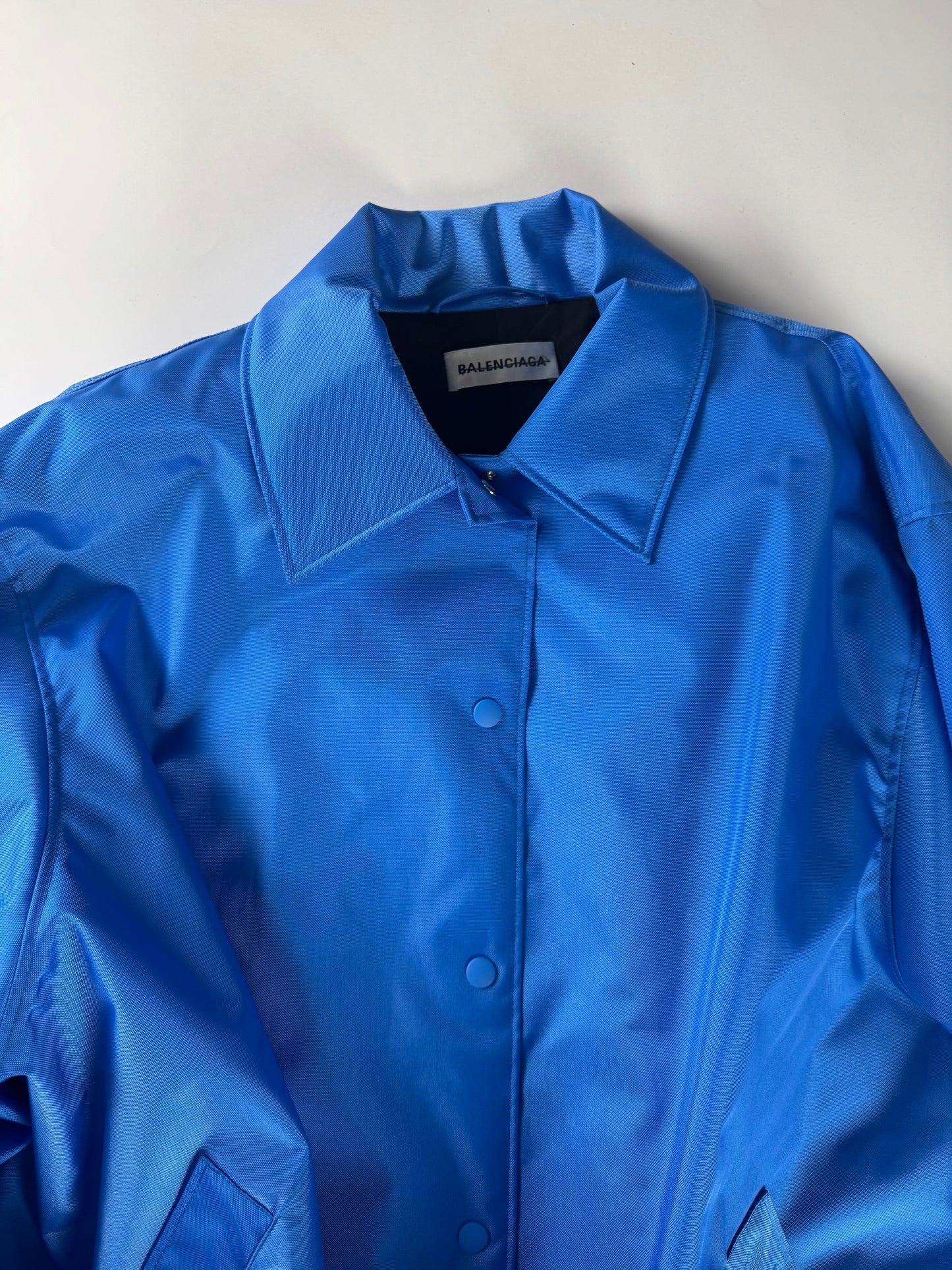 Balenciaga Electric Blue Oversize Shirt Balloon Overcoat FW 2018 - M